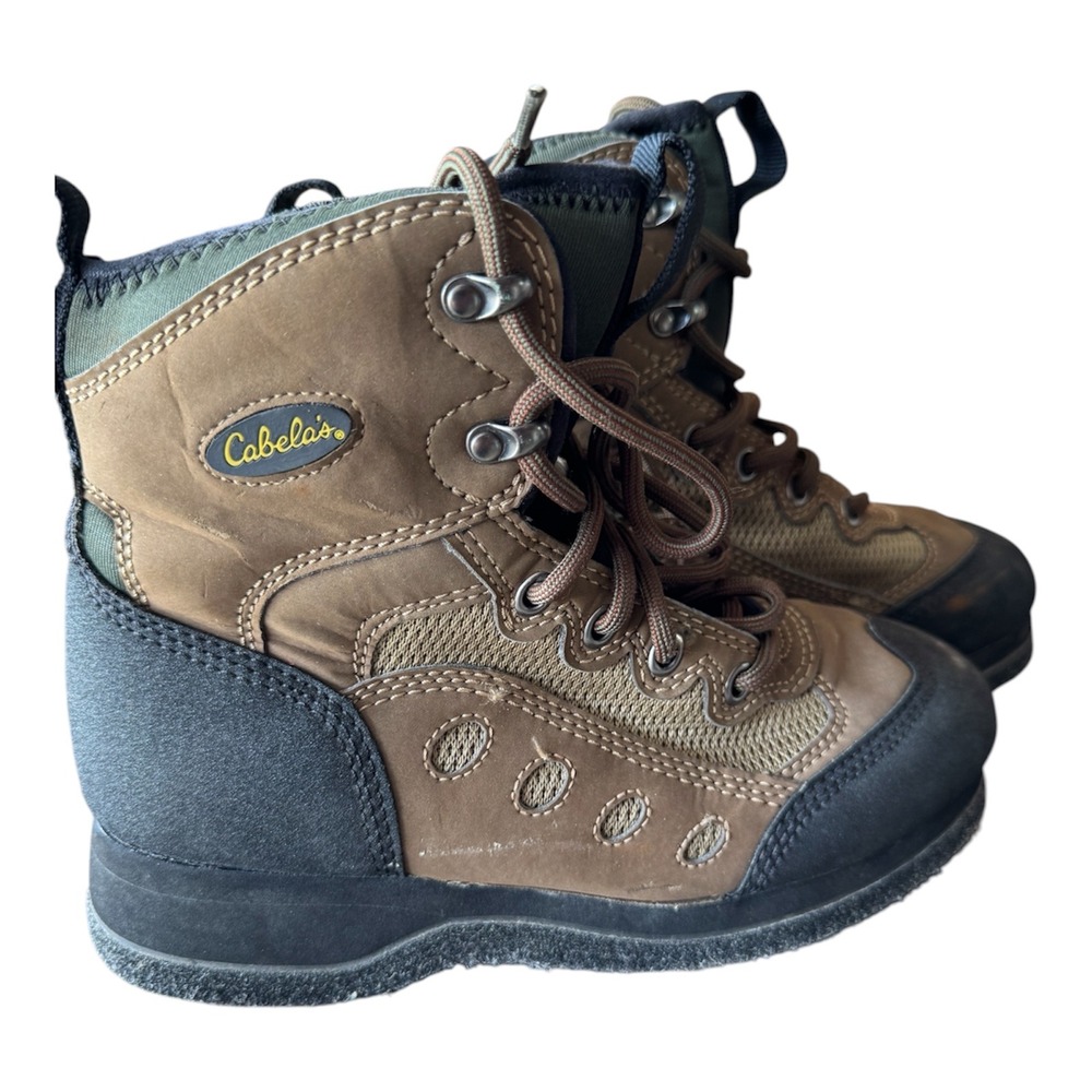 CABELAS Wading Boots Womens 8 Brown Felt Sole Fly Fishing 83-0229 T-42WWN